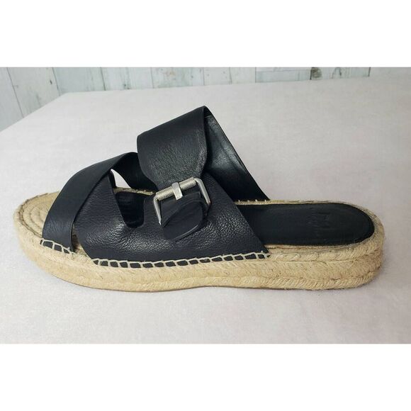 Marc Fisher Venita Leather Twine Platform Espadrille Slide Sandals Sz. 11 - Picture 2 of 12
